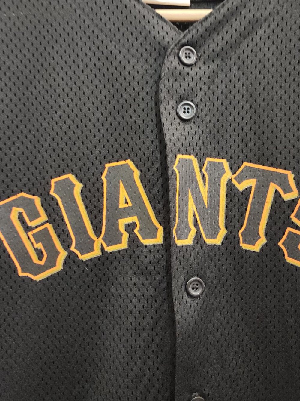 Vintage San Francisco Giants Jersey Majestic Black Mesh MLB Button Up Size Small - Picture 10 of 14